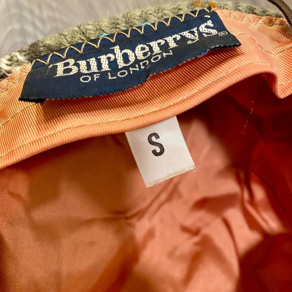 Vintage Burberry London Herringbone Wool Newsboy Cap - Picture 7 of 9
